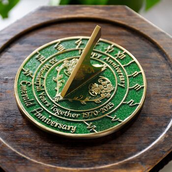 55th Emerald Anniversary Sundial Gift Celebration Present, 2 of 11