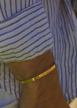 Gold Colour Personalised Cuff Bracelet, 2 of 5