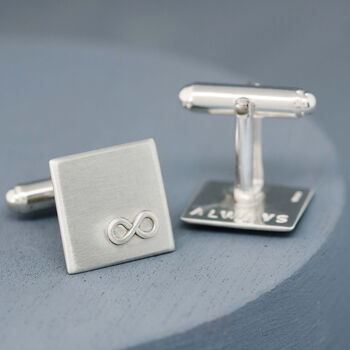 Personalised Sterling Silver Infinity Symbol Cufflinks, 4 of 11