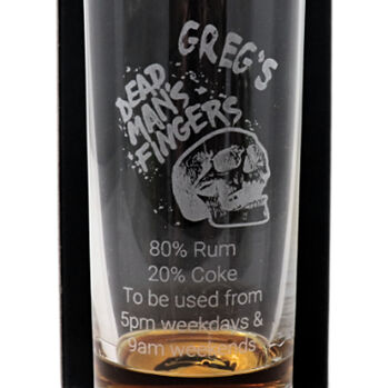 Personalised Dead Man’s Fingers Rum % Highball Glass, 2 of 2