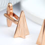 Personalised Rose Gold Paper Plane Cufflinks, thumbnail 2 of 6