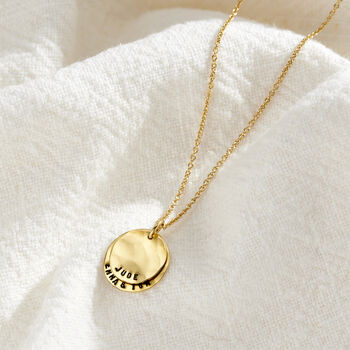 Personalised Hammered Family Disc Necklace, 3 of 12