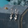 Sterling Silver Bat Wing Huggie Hoop Earrings, thumbnail 1 of 11