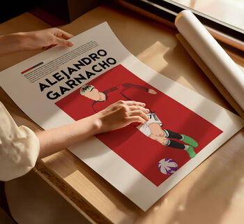 Alejandro Garnacho Man Utd Football Poster, 4 of 6