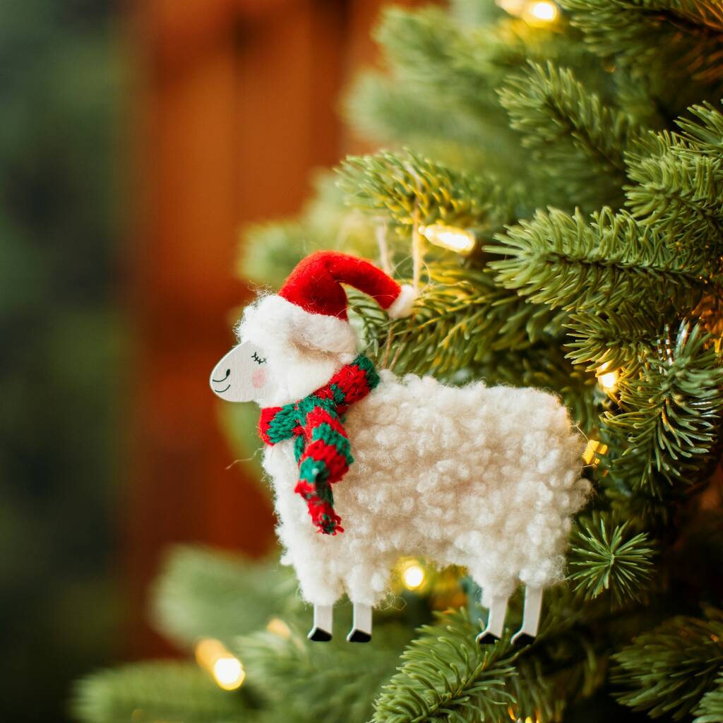 Festive Woolley Sheep Hanging Decoration By HELLO LOVELY ...