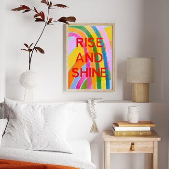 Rise And Shine Rainbow Typography Riso Style Print, 3 of 3