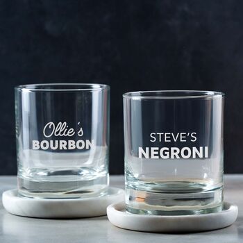 Personalised Engraved Glass Tumbler, Custom Cocktail Glass Gift For Friends, 5 of 9