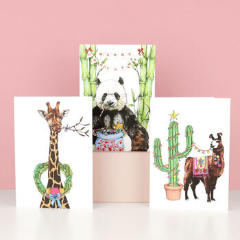 'Festive Fiesta' Giraffe Christmas Card, 2 of 3