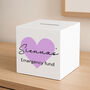 Personalised Pink Or Blue Heart Wooden Money Box, thumbnail 3 of 6