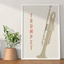 Trumpet Print | Instrument Music Poster, thumbnail 10 of 10
