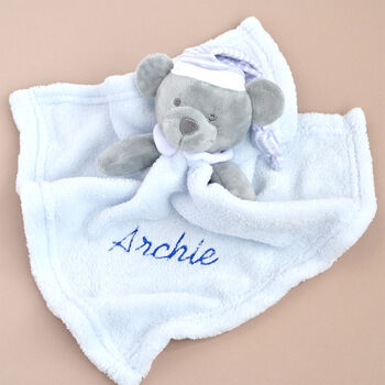 Personalised Teddy Bear Comforter For Baby, 7 of 9