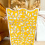 Mother Of Pearl Inlay Waste Paper Bin | Sunshine Yellow, thumbnail 2 of 5