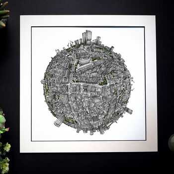The Manchester Globe Hand Drawn Map Print, 2 of 5