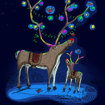 Personalised Baby's First Christmas Reindeer Card, 2 of 2