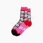 Daisy Checkerboard Combed Cotton Sheer Pop Socks In Pink, thumbnail 3 of 4