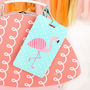 Pink And Blue Flamingo Luggage Tag, thumbnail 1 of 2