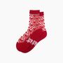 Heart Ribbon Combed Cotton Sheer Pop Socks In Red, thumbnail 3 of 4