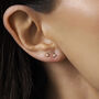 Dara Cubic Zirconia Gold Stud Earrings, thumbnail 3 of 4