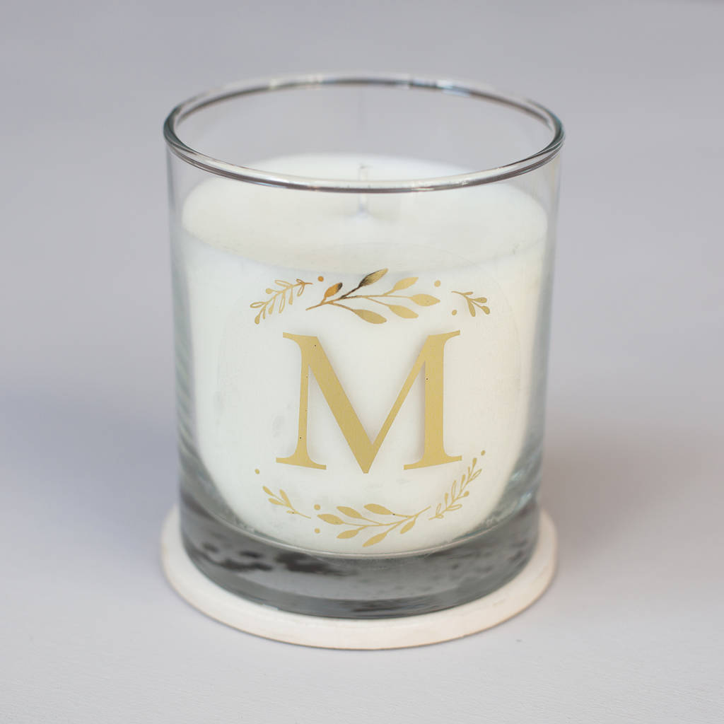 Monogram Personalised Candle By Little Cherub Design