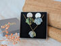 Art Deco Inspired Green Bloom Necklace And Earrings Set, thumbnail 1 of 5