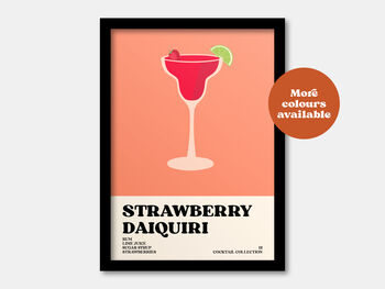 Strawberry Daiquiri Cocktail Print, 4 of 7