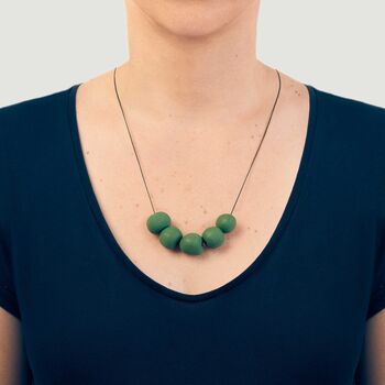 Ora Bolas | Beaded Necklace In Green, 2 of 3
