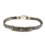 Mens Silver Bracelet With 18 Kt Gold Detail, thumbnail 3 of 8