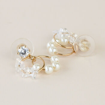 Pearl And Crystal Dangle Stud Earrings, 2 of 3