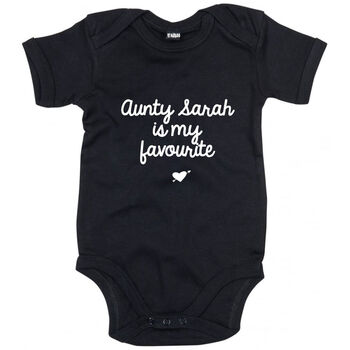 Personalised Baby Grow Favourite Auntie Uncle, 3 of 3