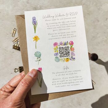 Spring Flowers Flat Evening Wedding Invitations, 4 of 8
