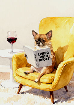 Your Own Dog Reading Book Wall Art Print, Customise Colours And Book Title, 6 of 12