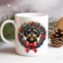 Personalised Jackapoo Christmas Wreath Dog Mug, thumbnail 1 of 2