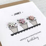 Personalised Flower Pots Birthday Card, thumbnail 3 of 4