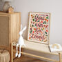 Wild And Curious Pink Woodland Nursery Wall Art, thumbnail 2 of 8