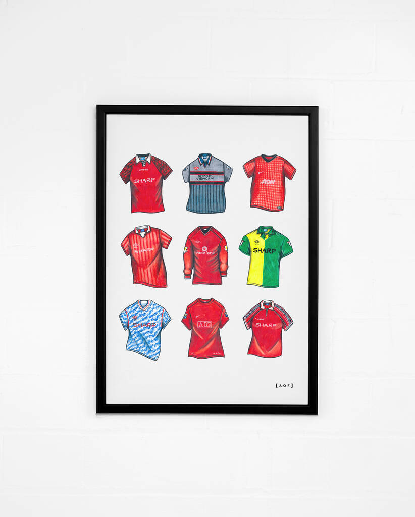 M U F C Classics Print By Art Of Football | notonthehighstreet.com