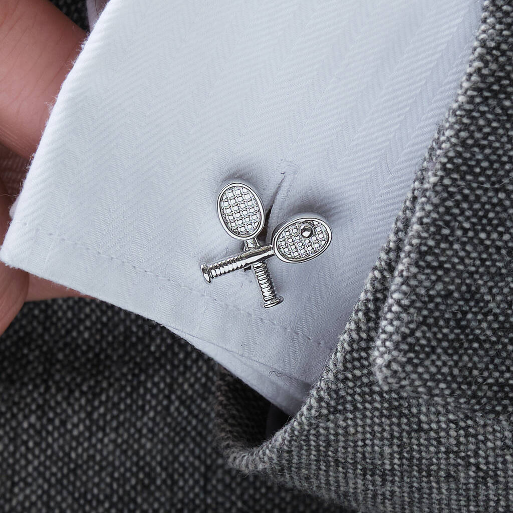 Image of Tennis Cufflinks Racket And Ball