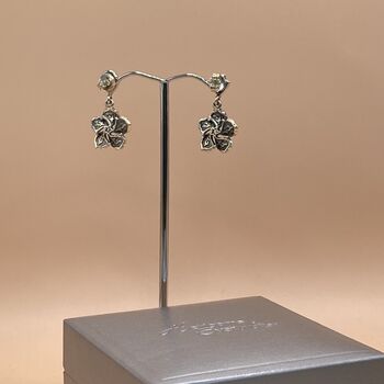 Flower Dangle Sterling Silver Earrings, 2 of 3