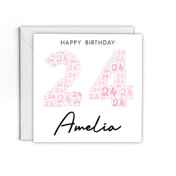 Personalised 24th Birthday Card For Her, 2 of 2