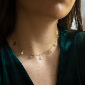 Electra Choker 14k Gold Filled And Herkimer Diamonds, 8 of 9