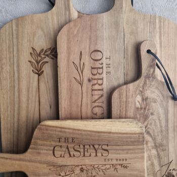 Large Personalised Acacia Wooden Chopping Board Gift, 2 of 7