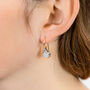 Molten Sterling Silver Moonstone Flower Drop Earrings, thumbnail 1 of 6