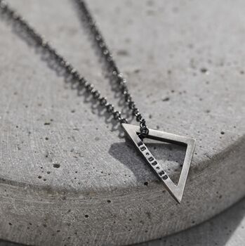 Men's Personalised Open Triangle Necklace, 5 of 7
