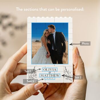 Personalised Wedding Photo Print Block For Couple, 3 of 10