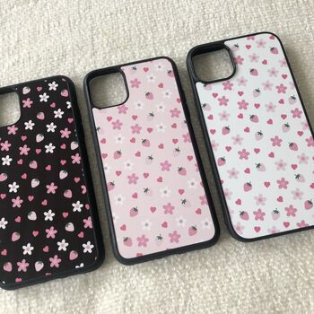 Strawberry, Flower And Hearts Phone Case, 2 of 2