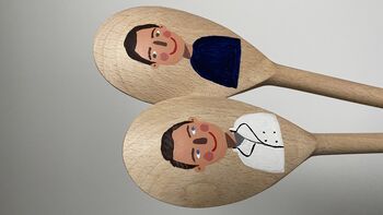 Handpainted Custom Wooden Spoon Couples Set, 3 of 9