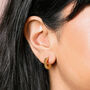 Gold Stainless Steel Ridged Huggie Hoop Earrings, thumbnail 2 of 3