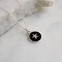 Small Star Enamel Necklace Sterling Silver Black, thumbnail 2 of 6