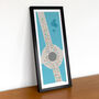 Peloton Roundabout Cycling Art Poster, thumbnail 4 of 9