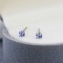 Sterling Silver June Birthstone Alexandrite Stud Earrings, thumbnail 5 of 12
