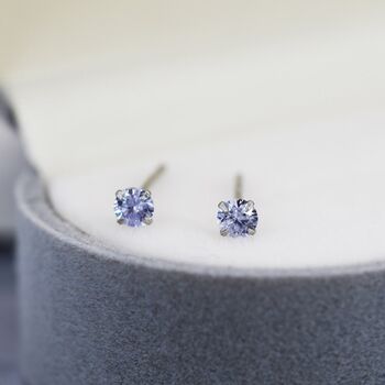 Sterling Silver June Birthstone Alexandrite Stud Earrings, 5 of 12